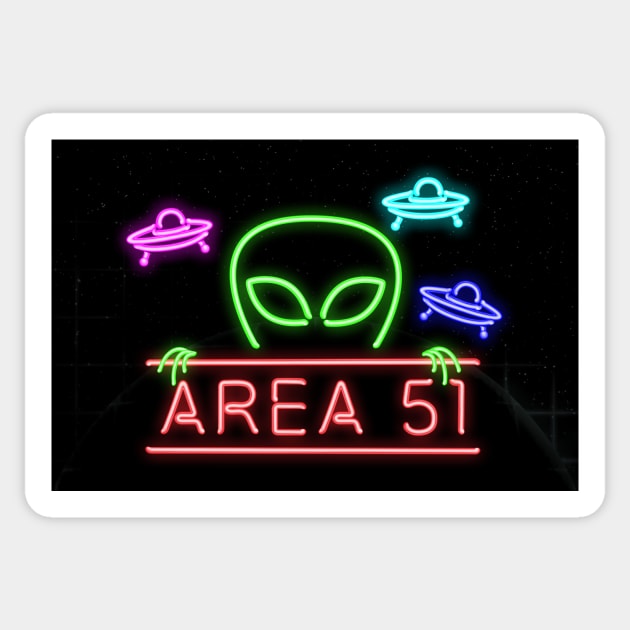 Area 51 Man Cave Neon Pipe Sign Sticker by Xeire